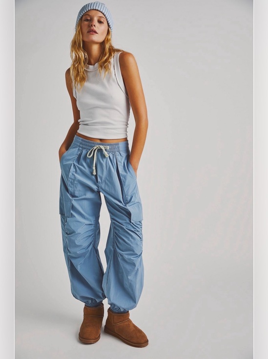 Free People Pants - NWT Free People Nylon Cargo Pants Blue Size XS